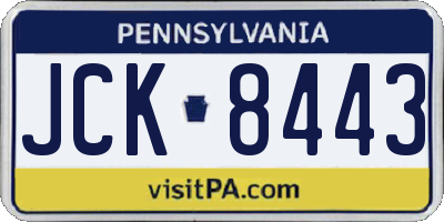 PA license plate JCK8443