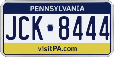 PA license plate JCK8444