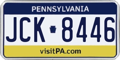 PA license plate JCK8446