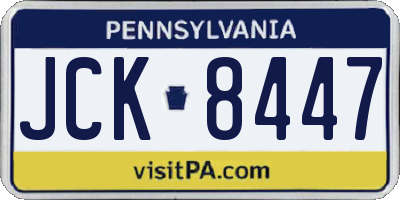 PA license plate JCK8447