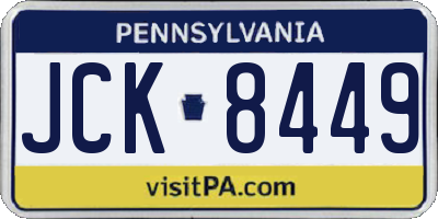 PA license plate JCK8449