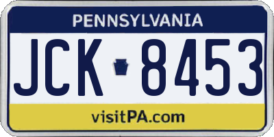 PA license plate JCK8453