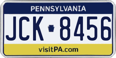 PA license plate JCK8456