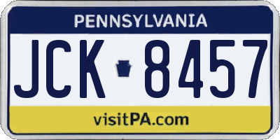 PA license plate JCK8457
