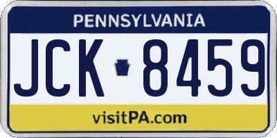 PA license plate JCK8459
