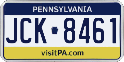 PA license plate JCK8461