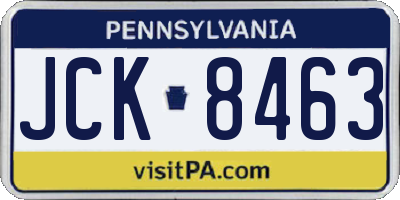 PA license plate JCK8463