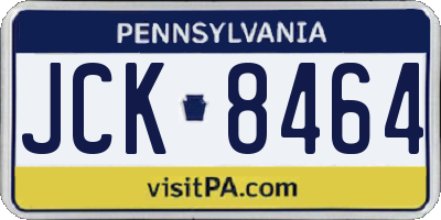 PA license plate JCK8464