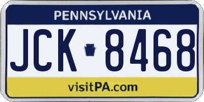 PA license plate JCK8468