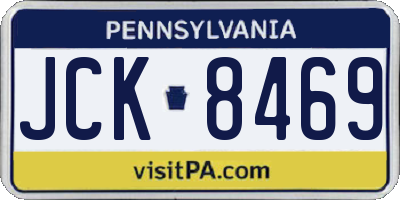 PA license plate JCK8469