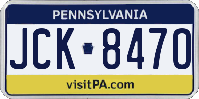 PA license plate JCK8470