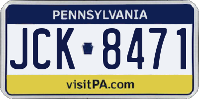 PA license plate JCK8471