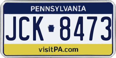 PA license plate JCK8473