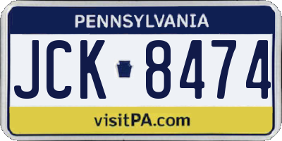 PA license plate JCK8474