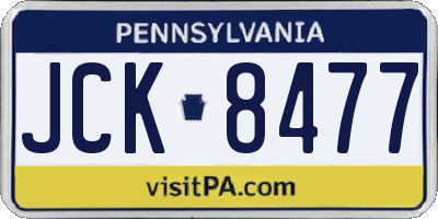 PA license plate JCK8477