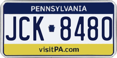 PA license plate JCK8480