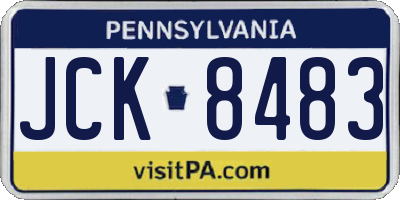 PA license plate JCK8483