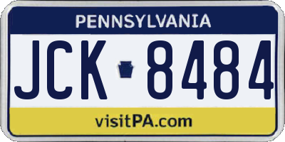 PA license plate JCK8484