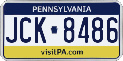 PA license plate JCK8486
