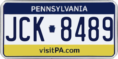 PA license plate JCK8489