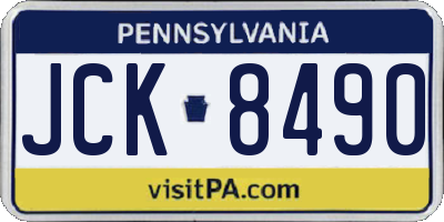 PA license plate JCK8490