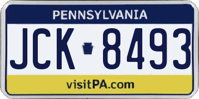 PA license plate JCK8493