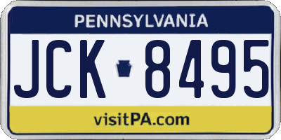 PA license plate JCK8495