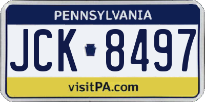 PA license plate JCK8497