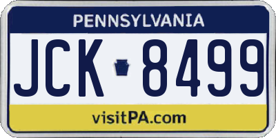 PA license plate JCK8499