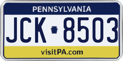 PA license plate JCK8503