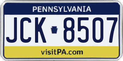 PA license plate JCK8507