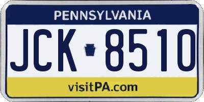 PA license plate JCK8510