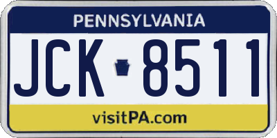 PA license plate JCK8511