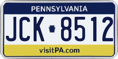 PA license plate JCK8512