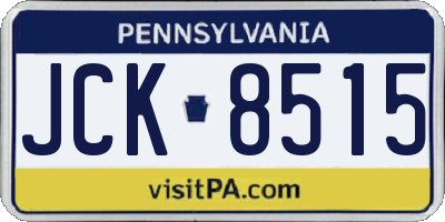 PA license plate JCK8515