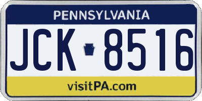PA license plate JCK8516