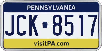 PA license plate JCK8517