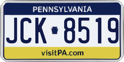 PA license plate JCK8519