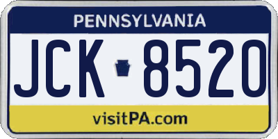 PA license plate JCK8520