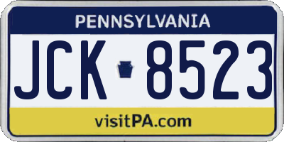 PA license plate JCK8523
