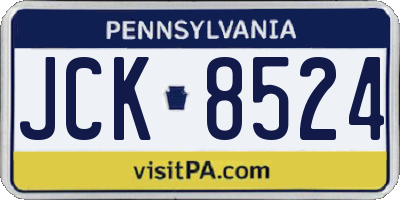 PA license plate JCK8524