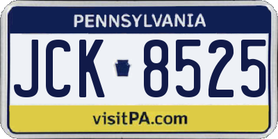 PA license plate JCK8525