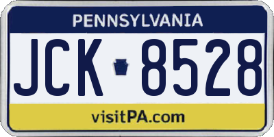 PA license plate JCK8528