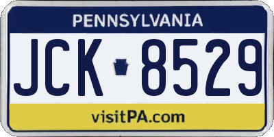 PA license plate JCK8529