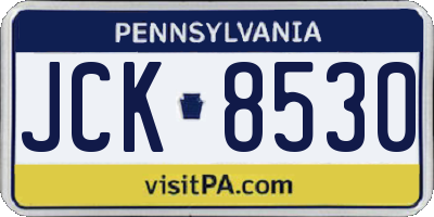 PA license plate JCK8530