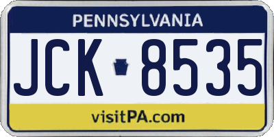 PA license plate JCK8535