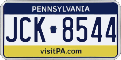 PA license plate JCK8544