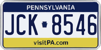 PA license plate JCK8546
