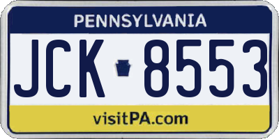 PA license plate JCK8553