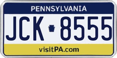 PA license plate JCK8555